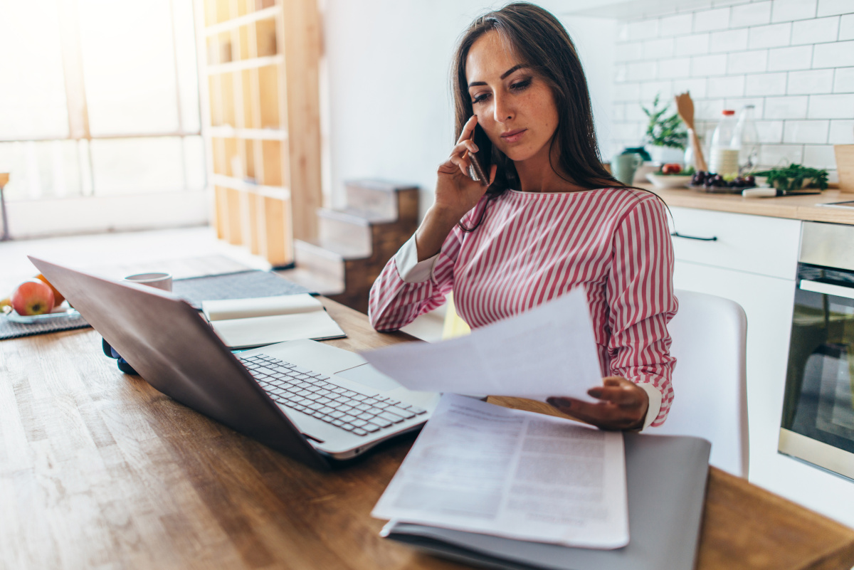 woman working from home