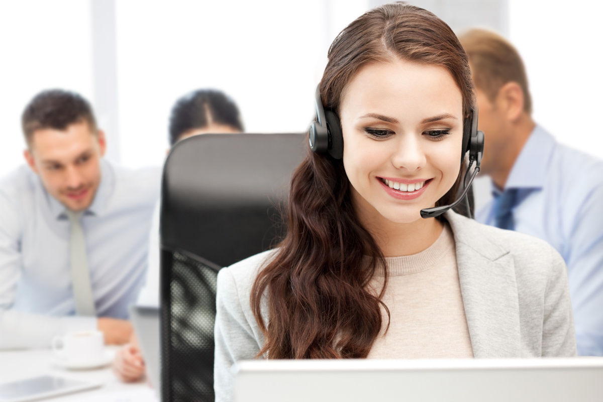 Smiling woman with headphones